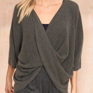 Garnet Hill recycled cashmere twist front sweater